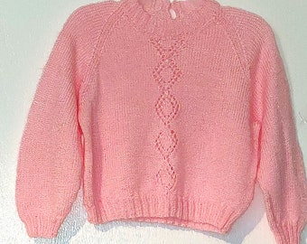 Vtg Handmade Light Knit Toddler Sweater size 2