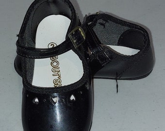 Vtg Bout'Shou Toddler Black Shoes size 2