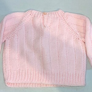 Vintage Handmade Pink Baby Sweater size 6-9 months image 4