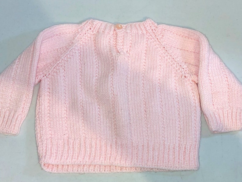 Vintage Handmade Pink Baby Sweater size 6-9 months image 4