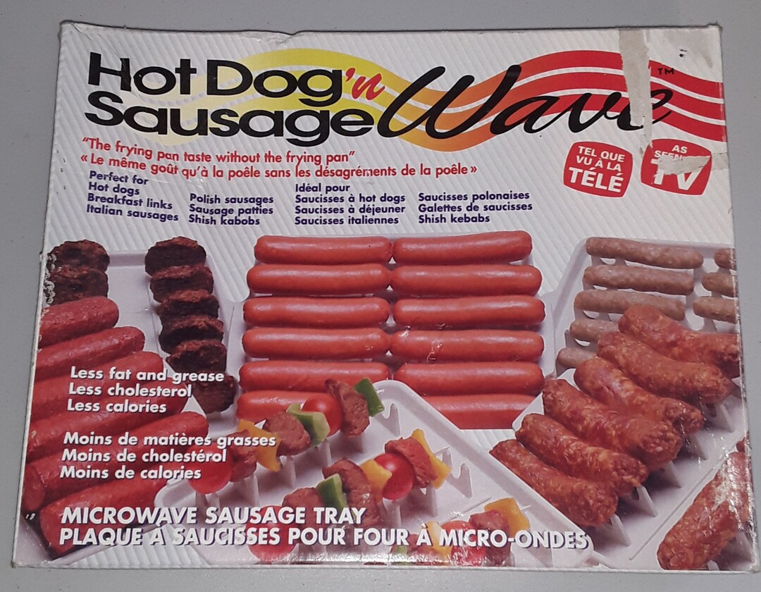 Microwave Hot Dog'n Sausage Wave Cooking Rack and Drip Tray open Box Etsy