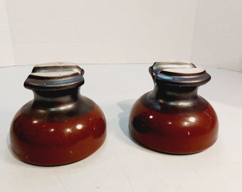 Vtg High Voltage Porcelain Insulator set of 2