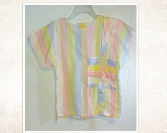 Vtg Pastel Colors Girls Top size 8