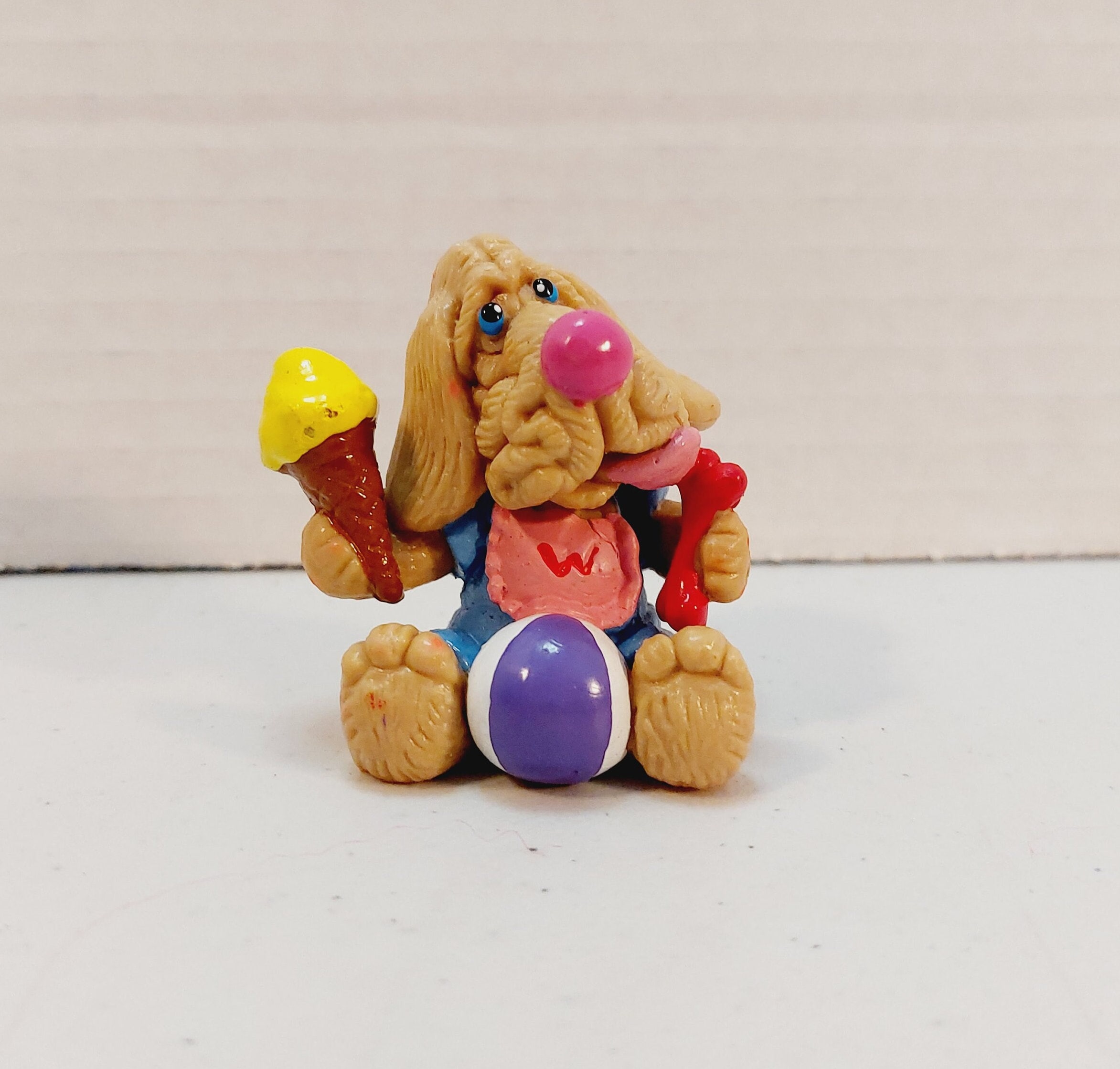 Vtg 1986 Ganz Bros Wrinkles Dog Puppy PVC Figure