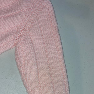 Vintage Handmade Pink Baby Sweater size 6-9 months image 3