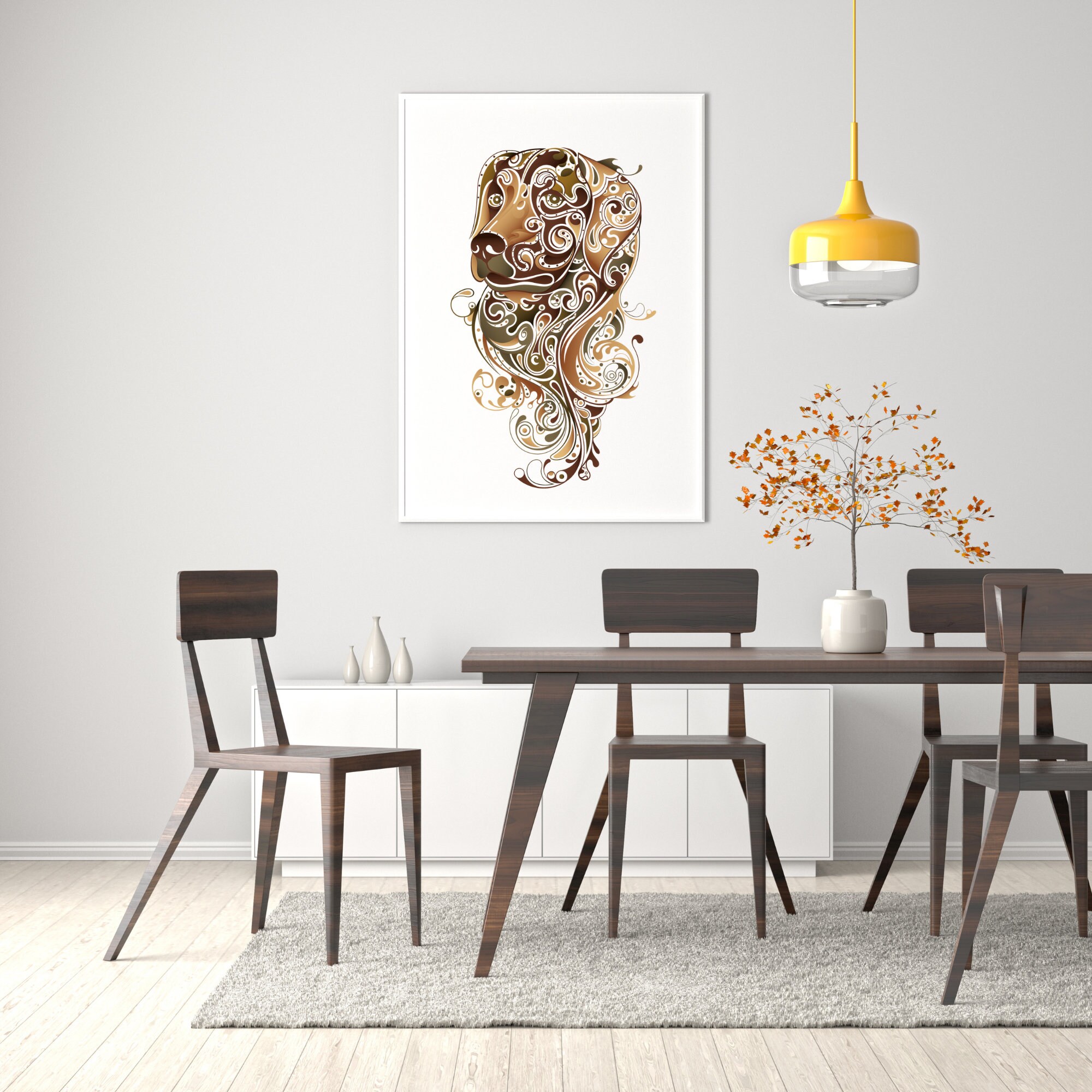 Pet Portrait Custom and Personalized. Pet Dog Wall Art DIGITAL | Etsy