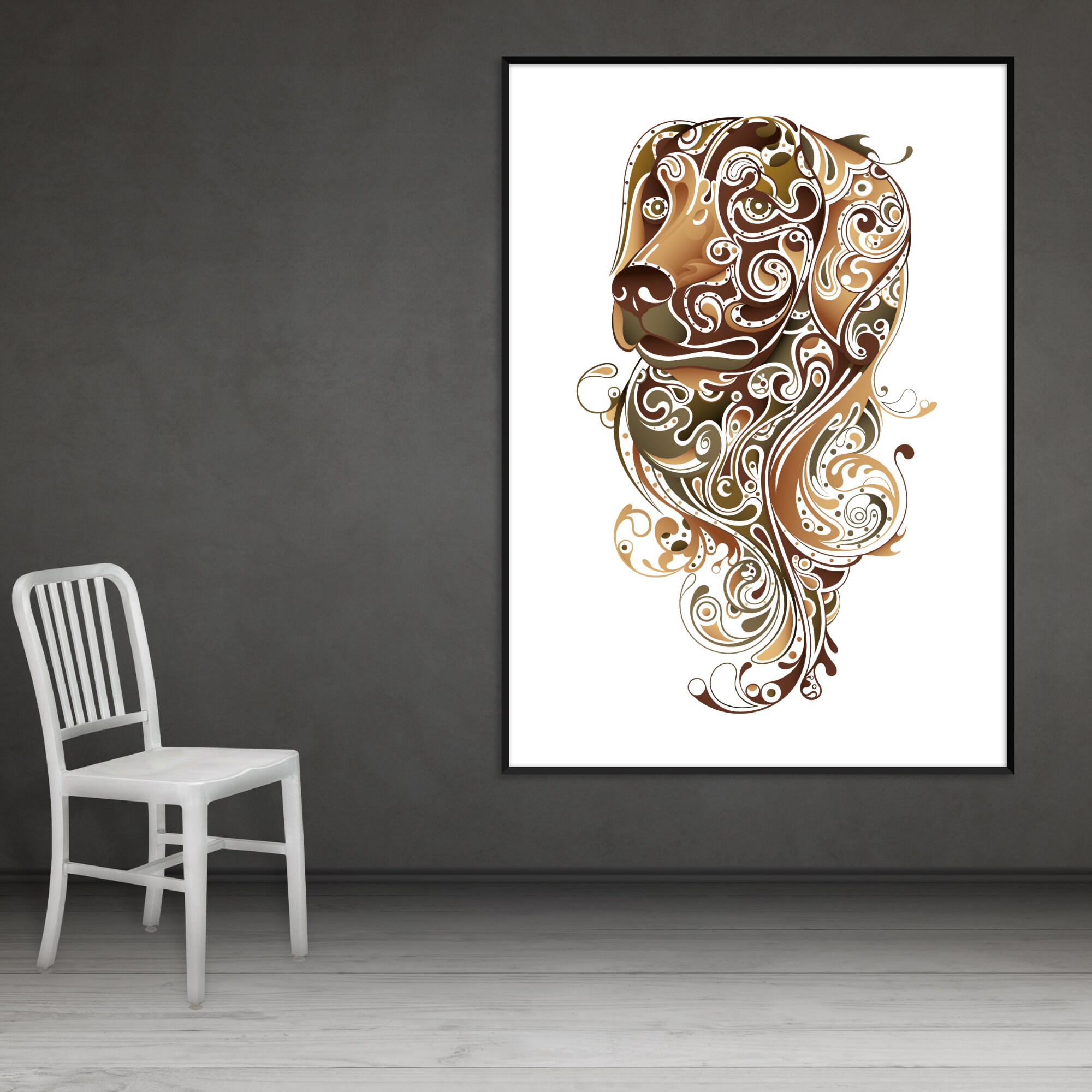 Pet Portrait Custom and Personalized. Pet Dog Wall Art DIGITAL | Etsy