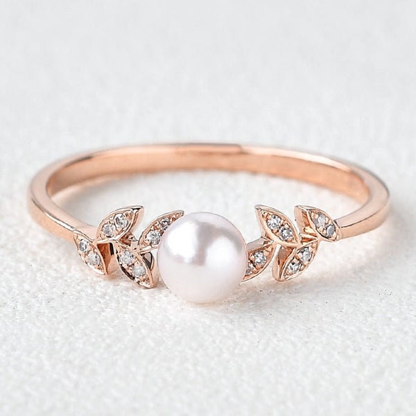Pearl Wedding Ring - Etsy