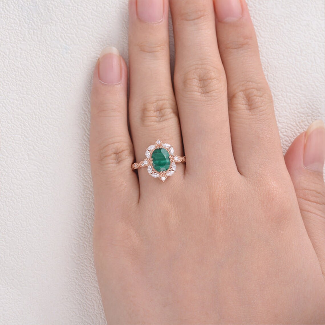 Natural Malachite Engagement Ring Malachite Stone Ring Natural Etsy