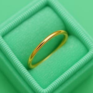 Alliance dôme en or jaune 14 carats : bagues empilables délicates, personnalisables