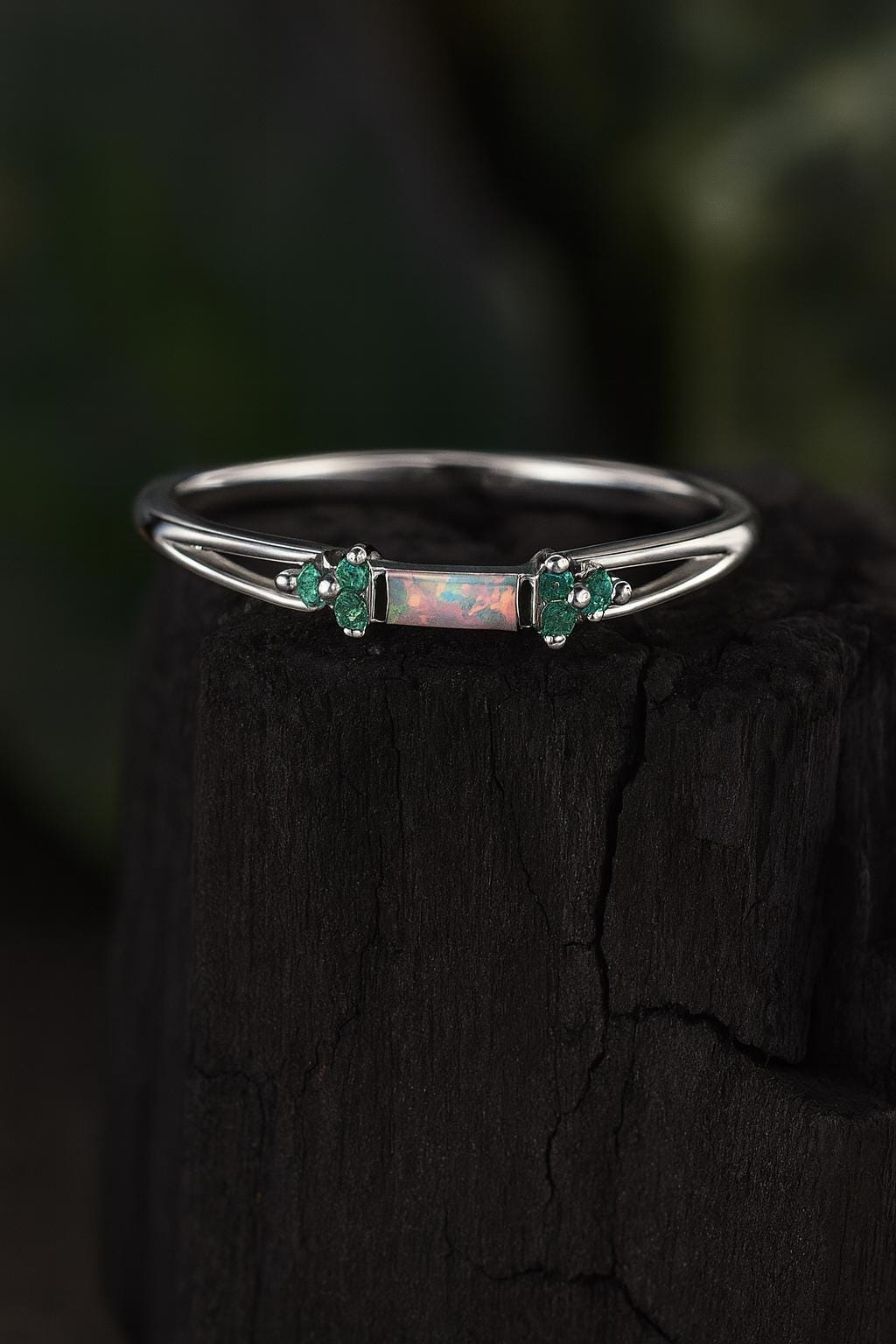 Opal Emerald Ring