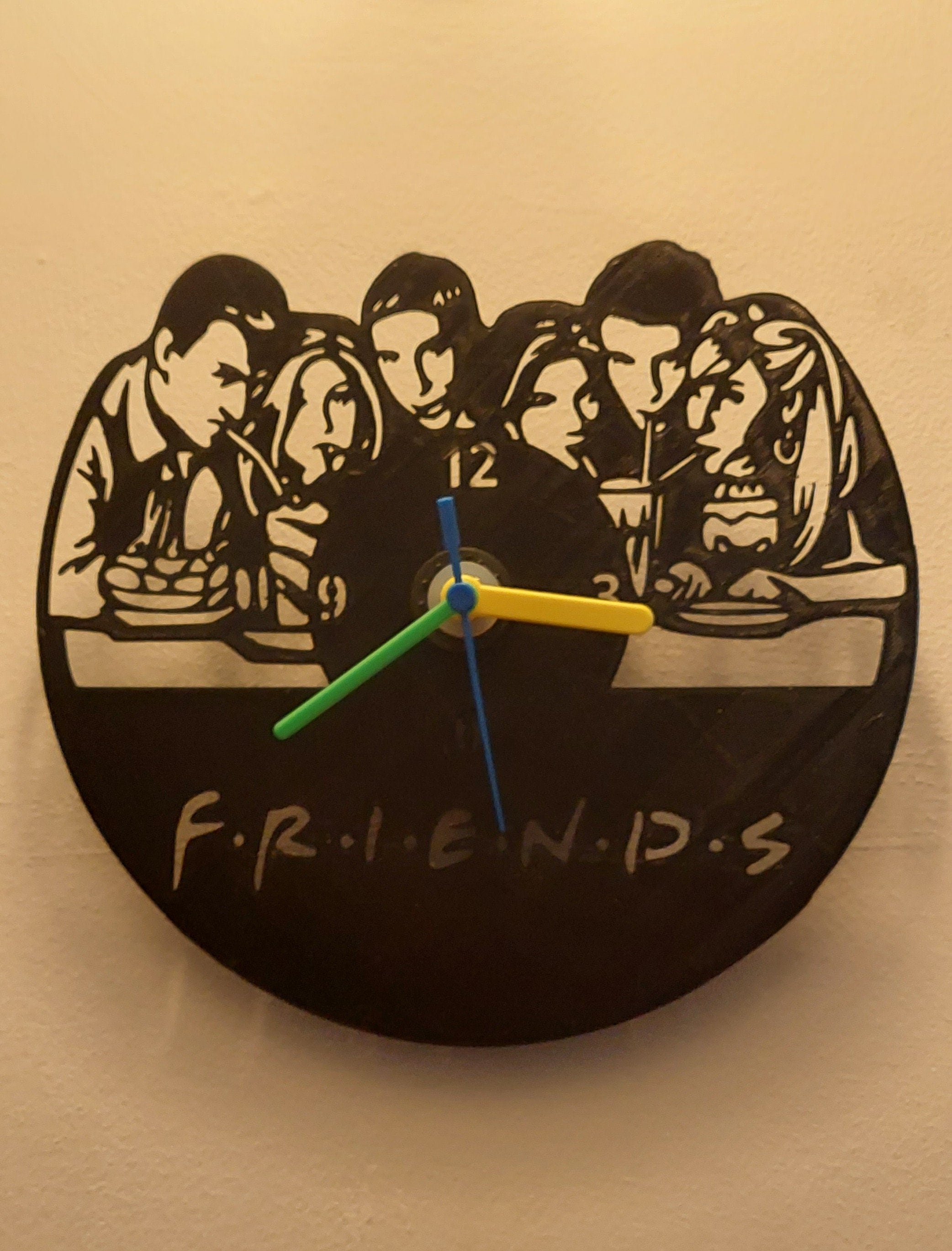 Friends Clock Wall Home Plastic 3D Printed Black Gift Etsy
