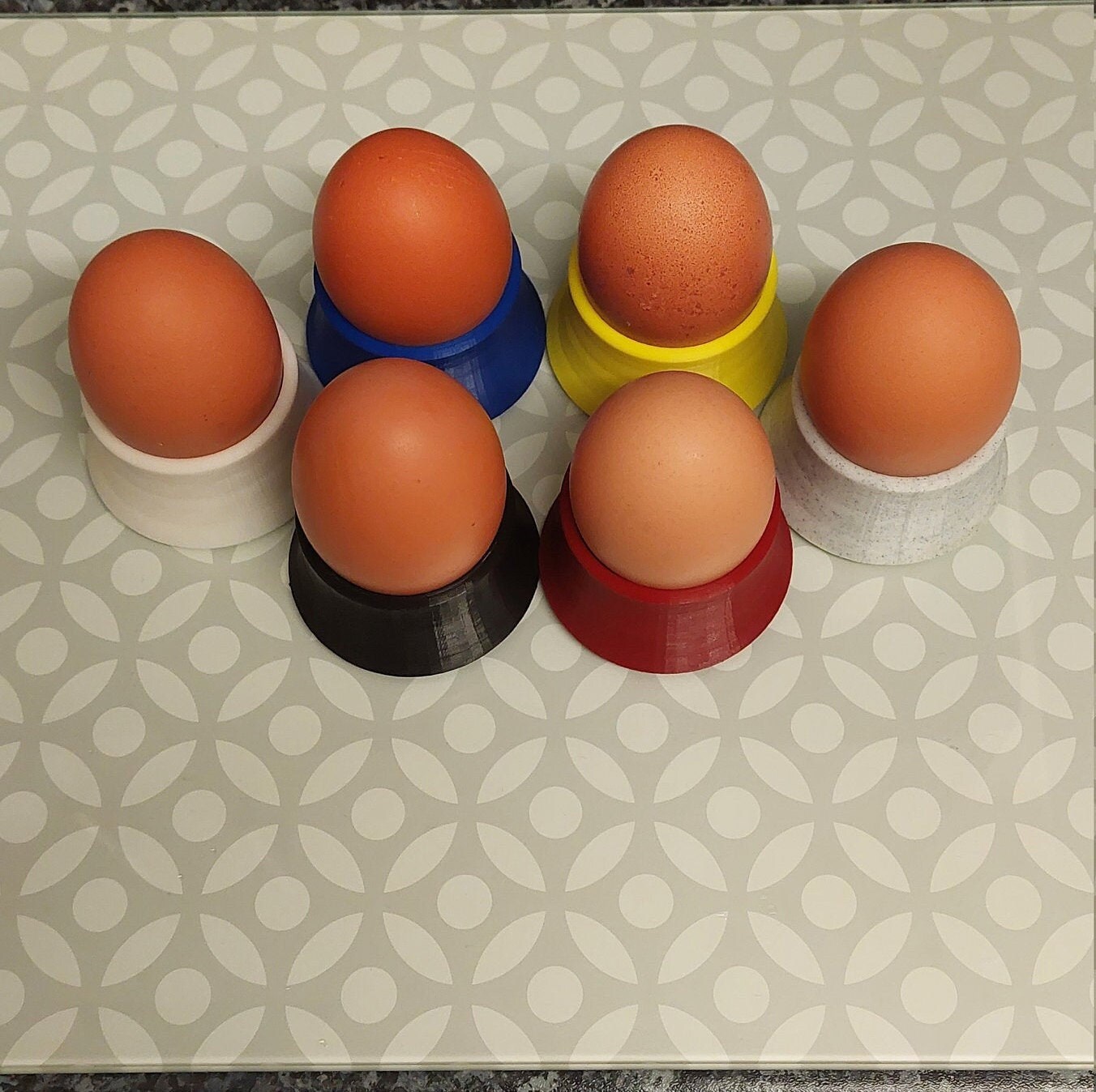 Egg Cups Set Of 3 Plastic Stackable Available Colours Red Blue Etsy