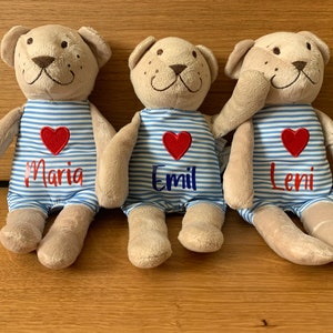 Teddy Bär personalisiert mit Namen - Geschenk zur Geburt, Taufe, Geburtstag oder als Mitbringsel/Kleinigkeit