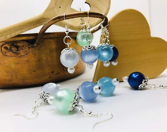 Polaris Pearl Earrings “Deep Sea Blue”