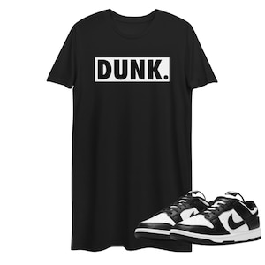 Dunk High/Low Panda Shoe Release Matching T-shirt Dress White Bogo