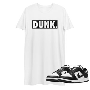 Dunk High/Low Panda Shoe Release Matching T-shirt Dress Black Bogo