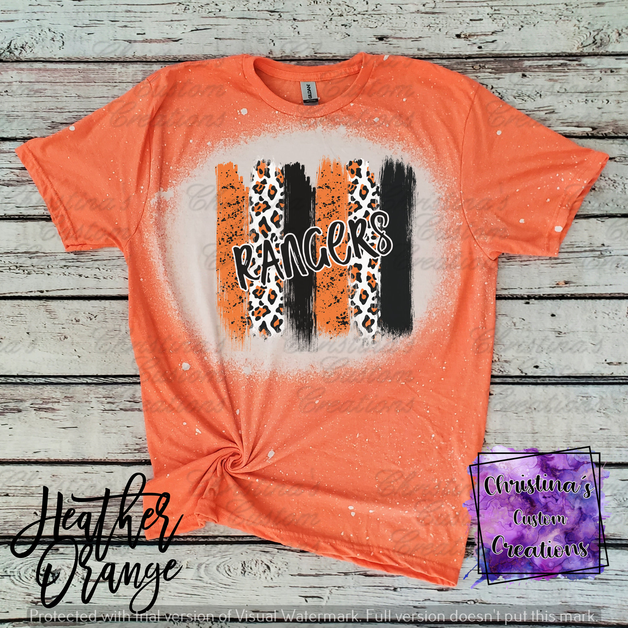 Orange and Black Rangers T-shirt Rangers School Spirit Shirt 