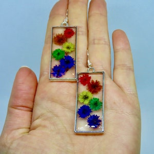 Rainbow Dried Flower Earrings