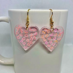 Pink Hearts in Hearts Earrings