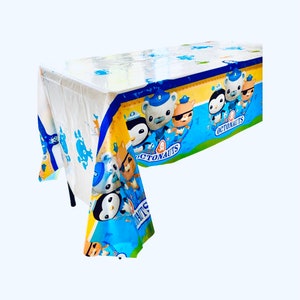 Under Sea Cartoon Birthday Party Tablecloth - For Pool Parties - Sea Themed Birthday Party —Beach Party- Table Decorations Party Supplies