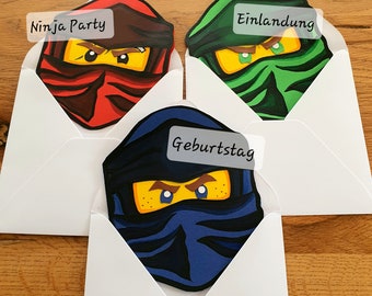 Einladungskarte ninja/Kindergeburtstag/Ninjageburtstag/Einladung