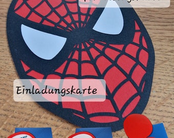 Helden Einladungskarte/ kindergeburtstag/ Grußkarte/  Geburtstagskarte/ Einladung/Einladungskarte Spider