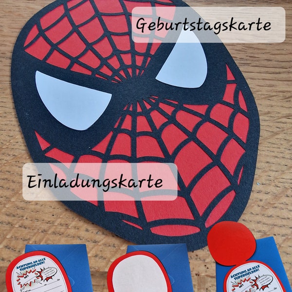 Helden Einladungskarte/ kindergeburtstag/ Grußkarte/  Geburtstagskarte/ Einladung/Einladungskarte Spider