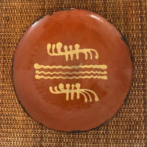 Vintage Christopher Woods Turtlecreek Redware Pottery Plate, Signed & Dated 6-23-93