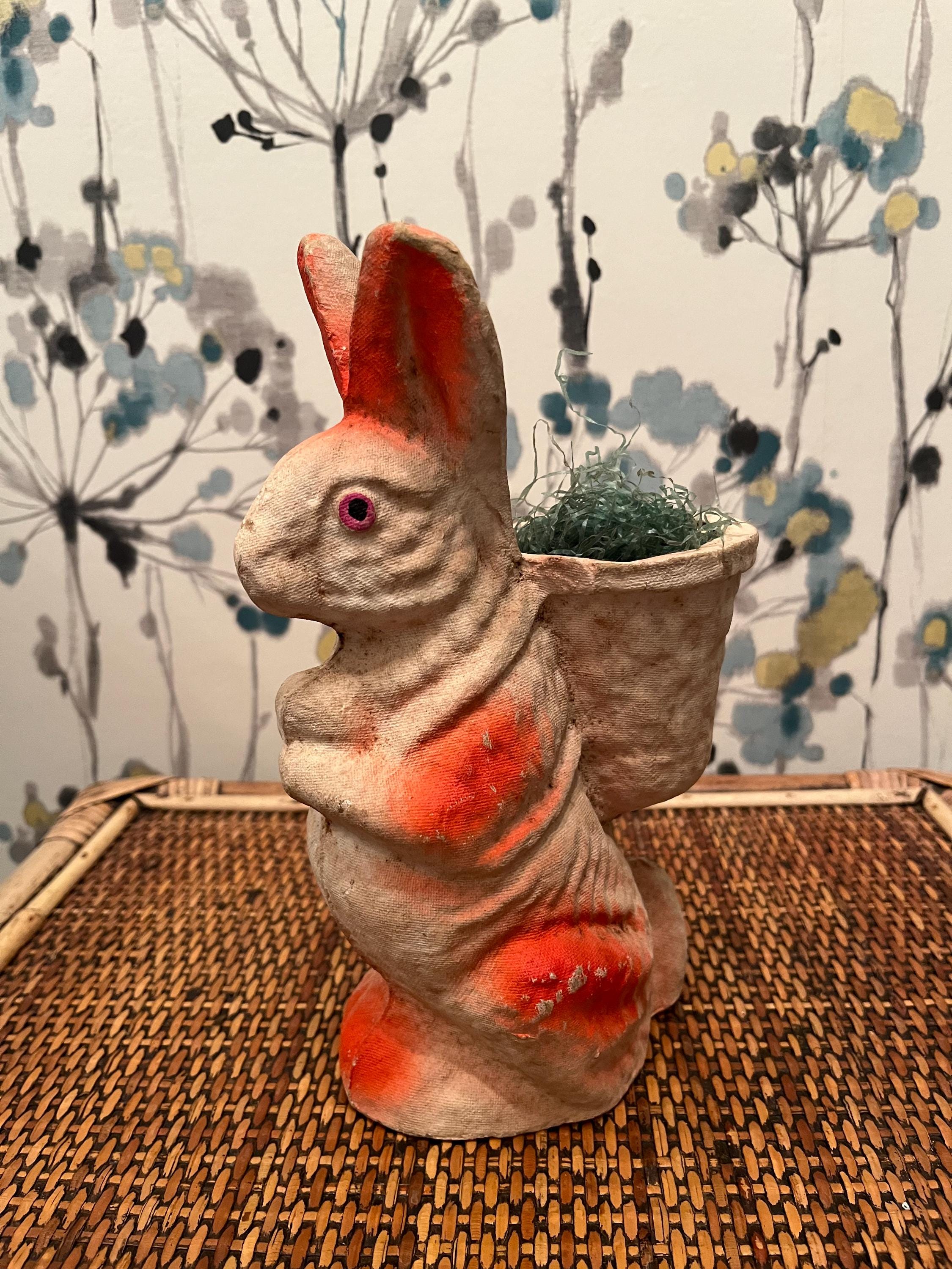 Paper Machay Rabbit Vintage Paper Mache' Rabbit/candy Container, Basket on Back - Etsy
