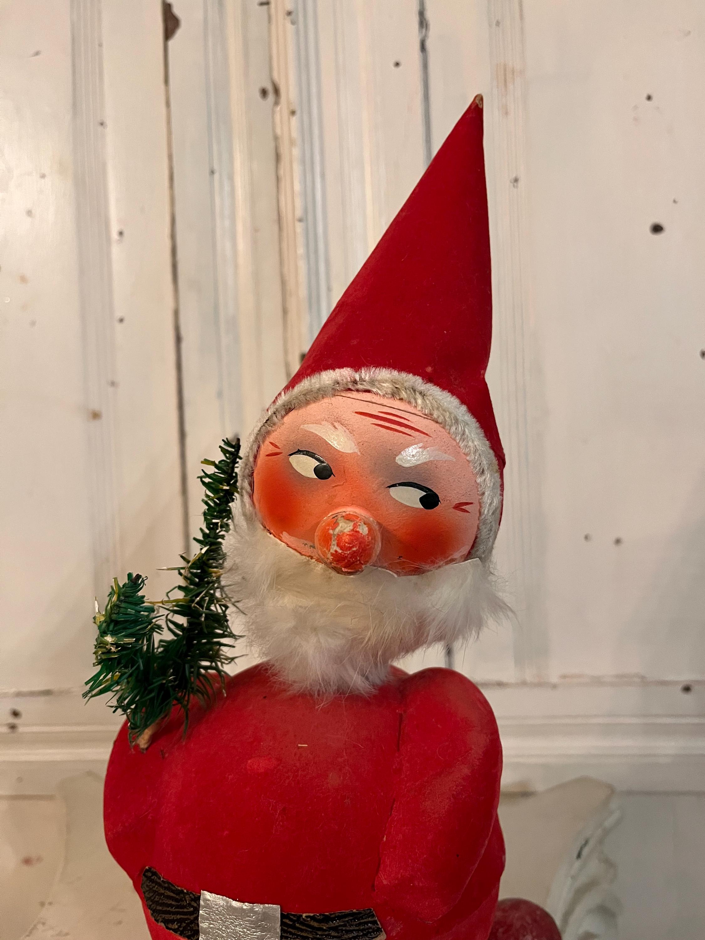 Vintage Bobble Head/ Nodder, Flocked Paper Mache' German Candy