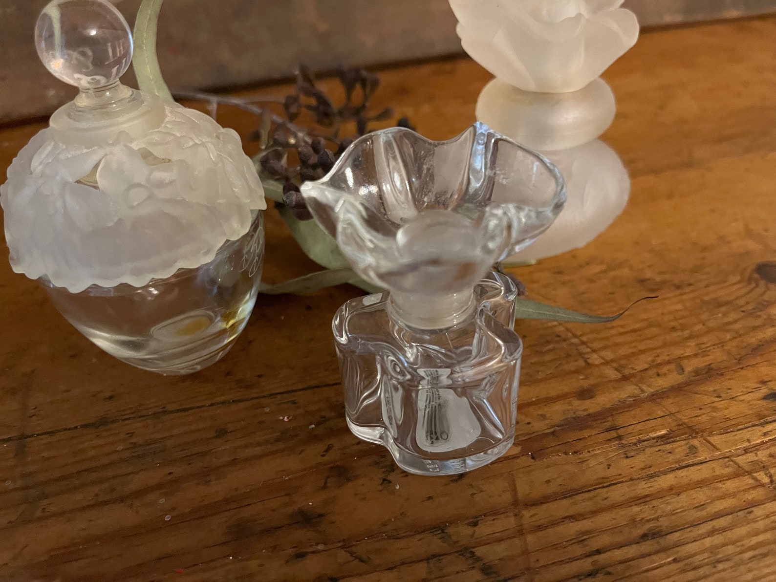 Collection of 3 Vintage Perfume Containers Flower Theme Etsy