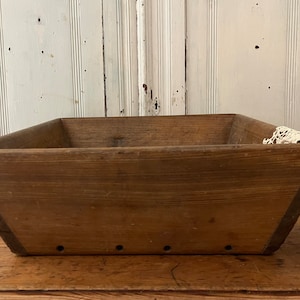 Antique English Pine Square Bowl/Container