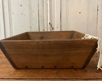 Antique English Pine Square Bowl/Container