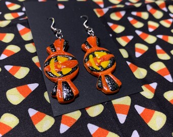 Schwarz und orange Halloween Kürbis Ohrringe
