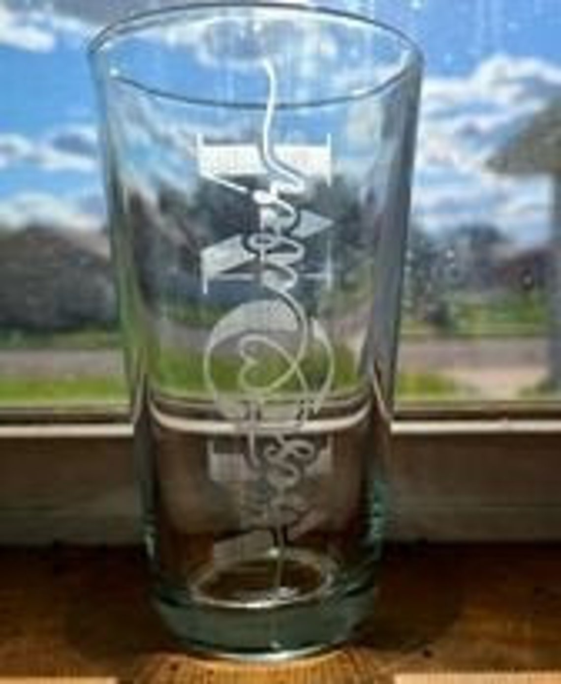 Custom Etched Drinking Glass Etsy