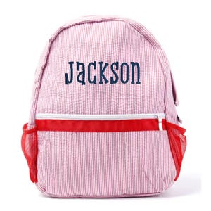Handwoven Red and Navy Stripe Cotton Backpack Amazon.com | Original Collections Unisex Tribal Red Woven  main image 3