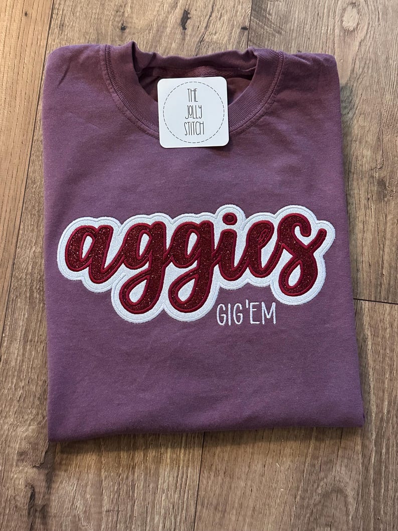 Embroidered Glitter Aggies Game Day Shirt – Texas A&M Gig Em Spirit ...