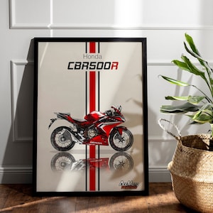 Honda CBR 500R Drawing - Prints Wall Art for Kids Boys Room, Motorcycle, Decor Children Home Office Art Children Decor Poster CBR500R