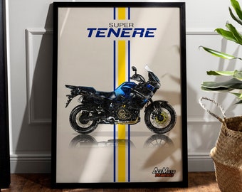 Yamaha XT1200ZE Super Tenere 2017 / Cartel de motocicleta, decoración de arte de pared de bicicleta - Regalo para Yamaha Rider- Dibujo