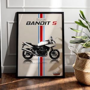 Suzuki Bandit 650S 2015 | Motorcycle Poster, Bike Wall Art Decor - Gift for Lovers Suzuki Rider Present Drawing GSF 650S