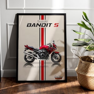 Suzuki Bandit 1250S 2015 | Motorcycle Poster, Bike Wall Art Decor - Gift for Lovers Suzuki Rider Present Drawing GSF 1250S