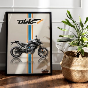 KTM Duke 890 2021 | Motorcycle Poster, Bike Wall Art Decor - Gift for Lovers KTM Rider Present Drawing