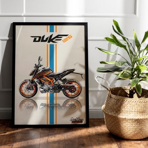 KTM Duke 890 GP 2023 Motorcycle Poster Bike Wall Art Decor Gift for Lovers KTM Rider Present Drawing Etsy