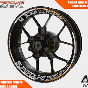 KTM SuperDuke 1390 EVO Wheel Decals Rim Stickers Tape Set Reflective Autoaufkleber Pegatinas Adesivi Reflective Super Duke 1290