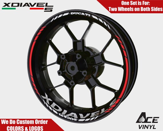 Speed Army Motorcycle Wheel Rim Stripe Decals – Full Bike Kit For Ducati Diavel