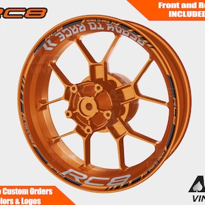KTM RC8 Wheel Decals Rim Stickers Tape Set Reflective Autoaufkleber Pegatinas Adesivi Reflective Super Duke 1290 Orange Wheel
