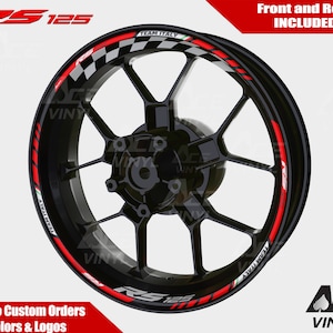 Aprilia RS 125 Wheel Stickers Rim Tape Stripes Decals Graphics Felgenaufkleber Autocollants de jante Rim Stickers RS125