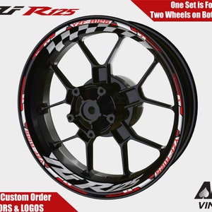 Yamaha YZF-R125 Wheel Decals Rim Stickers YZF R7 Rim Tape Set R125 R6 R3 YZF600R autoaufkleber Red White Blue Yellow Laminated 125R