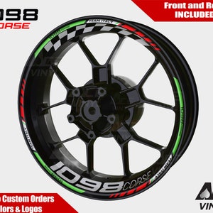 Ducati 1098 Corse Wheel Decals Rim Stickers Panigale Corse 848 evo 899 748s 1099 1098s 1299 Rim Tape Set Reflective